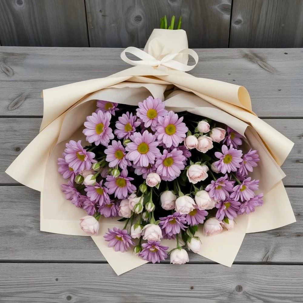 Букет цветов из: Розы и Хризантемы в Славгороде