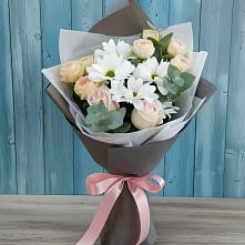 Букет цветов из:  Хризантемы и Розы в Славгороде