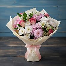 Букет цветов из:  Хризантемы, Альстромерии и Розы в Славгороде