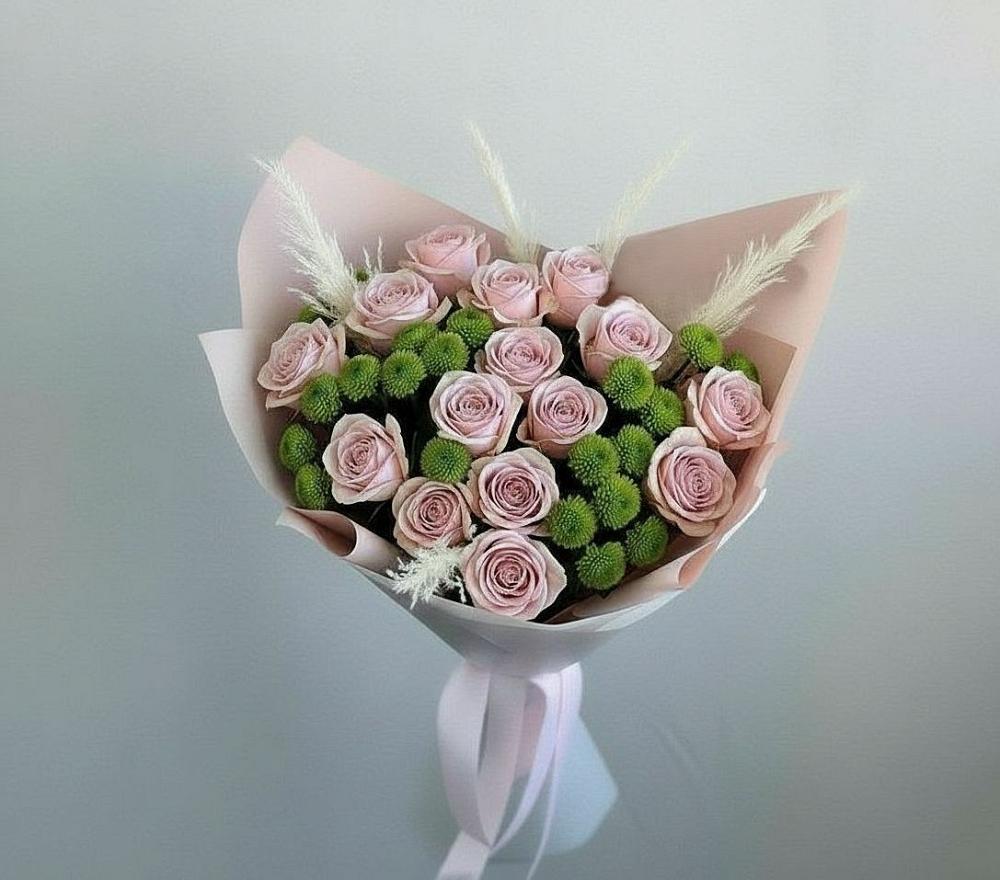 Букет цветов из: Розы и Хризантемы в Славгороде