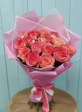 Букет 15 Розовых роз Равель в Славгороде