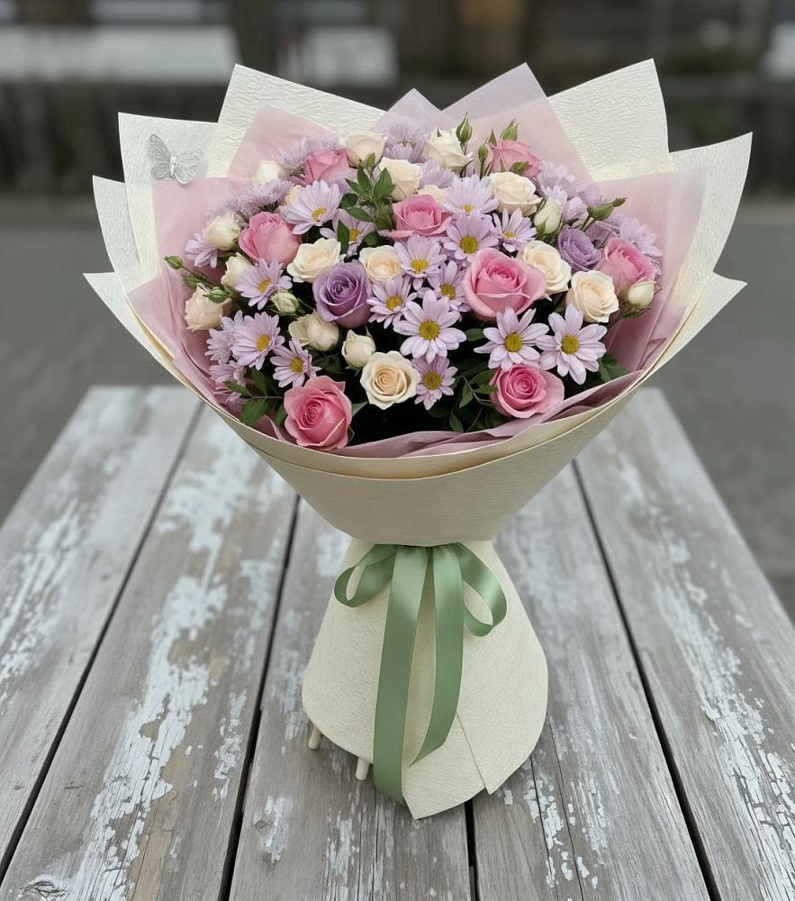 Букет цветов из: Розы и Хризантемы в Славгороде